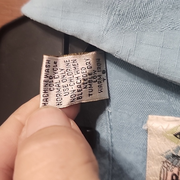 Moda Campia Easy Care Embossed 100% Rayon Short Sleeve Button Down Sz XL - Picture 5 of 8